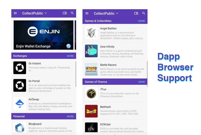 Enjin Dapp ब्राउज़र समर्थन