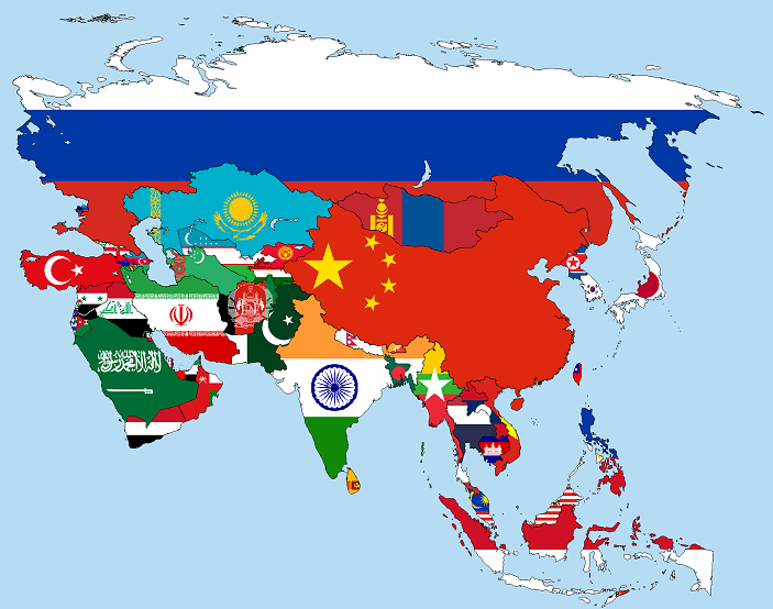 एशिया counries नक्शा