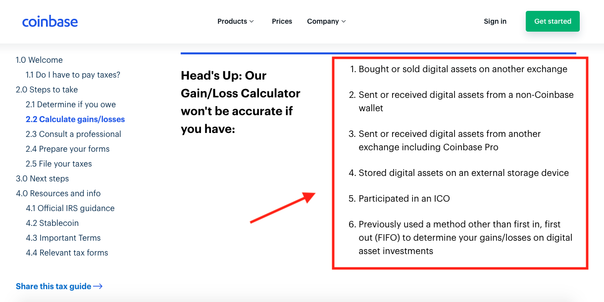 Coinbaseビットコイン税の制限